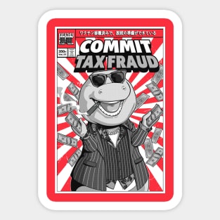 Barney Commit Tax Fraud Manga Style Sticker